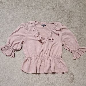 Express Blush Ruffled Blouse